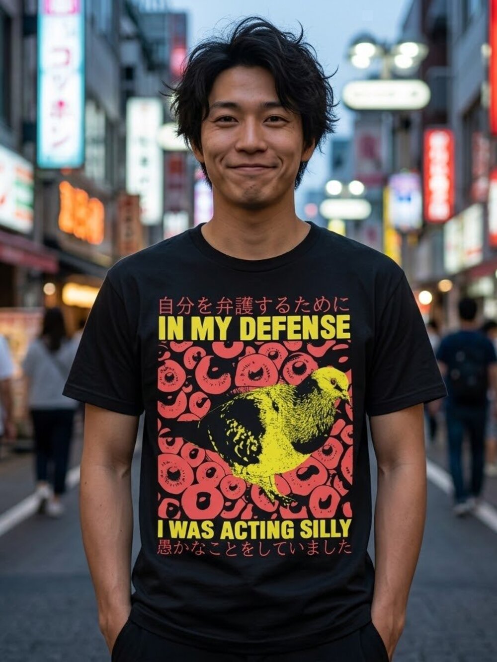 Funny Pigeon Graphic Tee | “I Was Acting Silly” Meme Shirt | Casual Humor Shirt